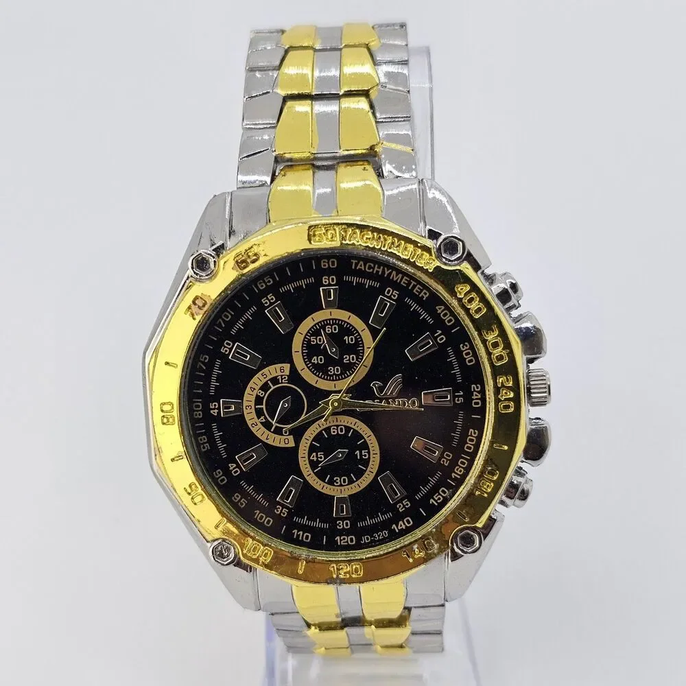 Orlando Men's‎ Watch 47MM Black Dial Two Tone Bracelet 7.5